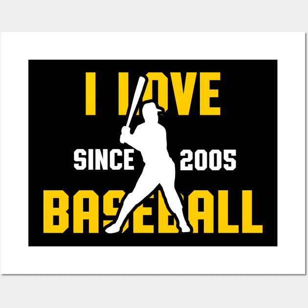 I Love Baseball Since 2005 Wall Art by victorstore